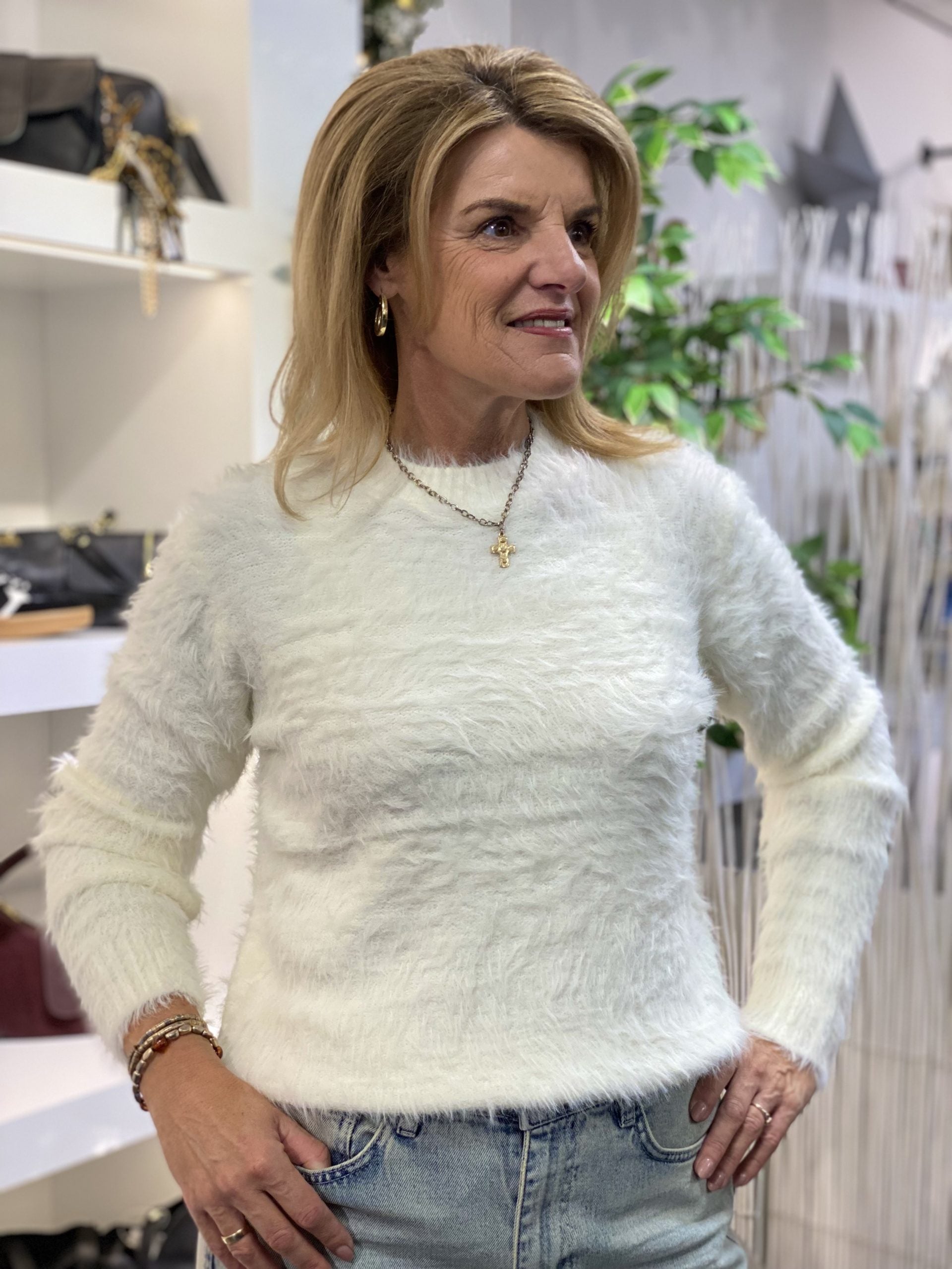 Fashion Rosella Fluffy Trui HM-321 off white