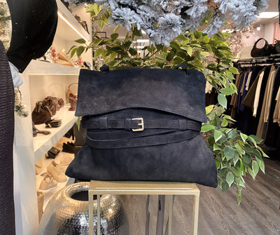Giuliano Shopper Tas Suede Riemen Zwart/Goud T387 552415