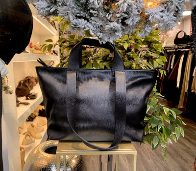 Giuliano Shopper Tas Leer Zwart T385 552828