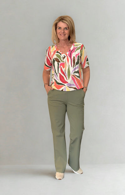 Mi Piace Travel Shirt Pleated 202815 summer leaf dance print kit