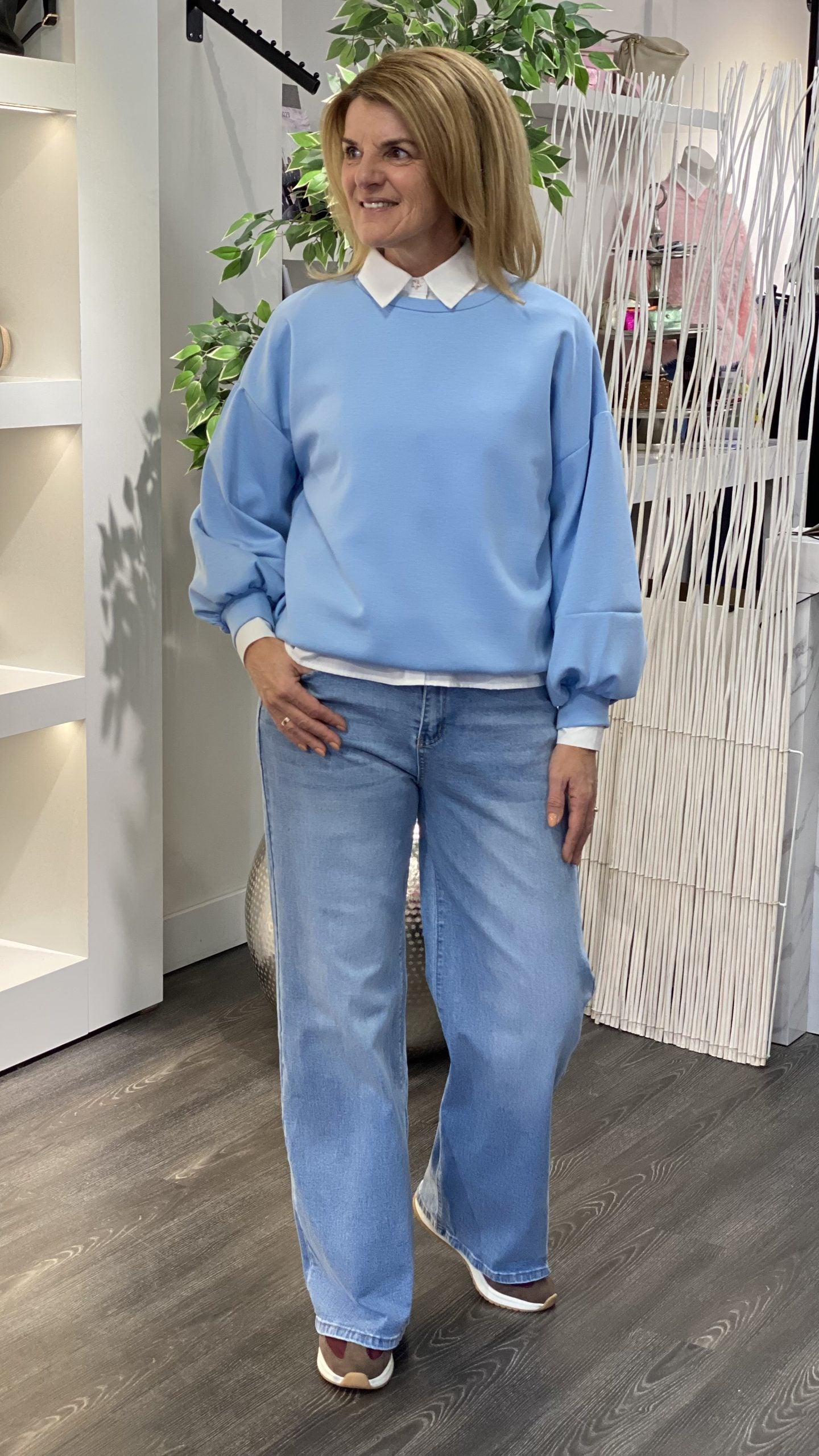 Azzurro Zachte Sweater 4280 lichtblauw