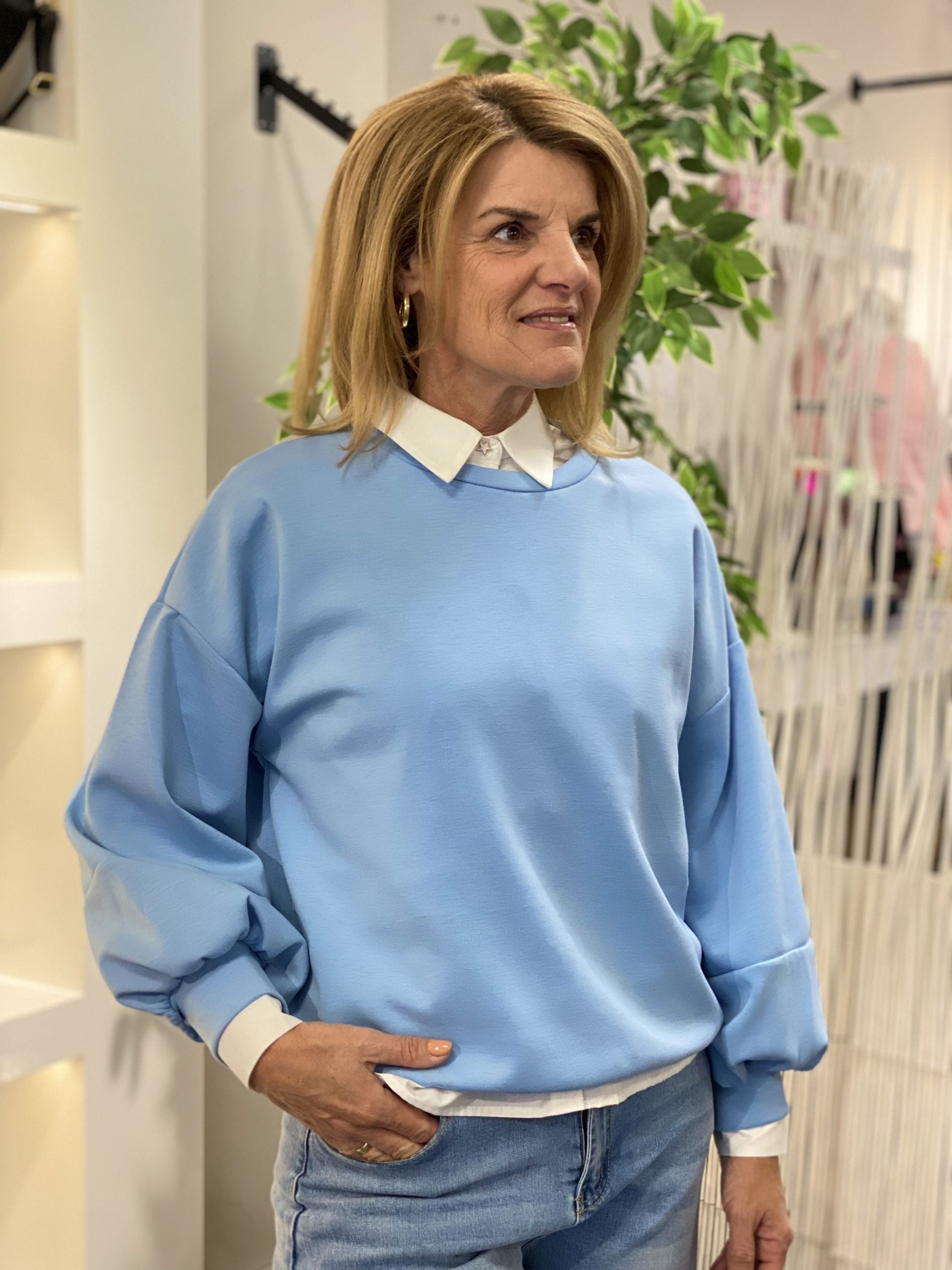 Azzurro Zachte Sweater 4280 lichtblauw