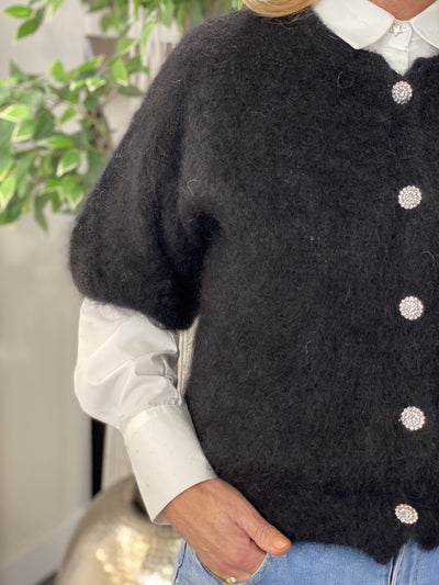 Boebou Zachtgebreid Vest S105 zwart