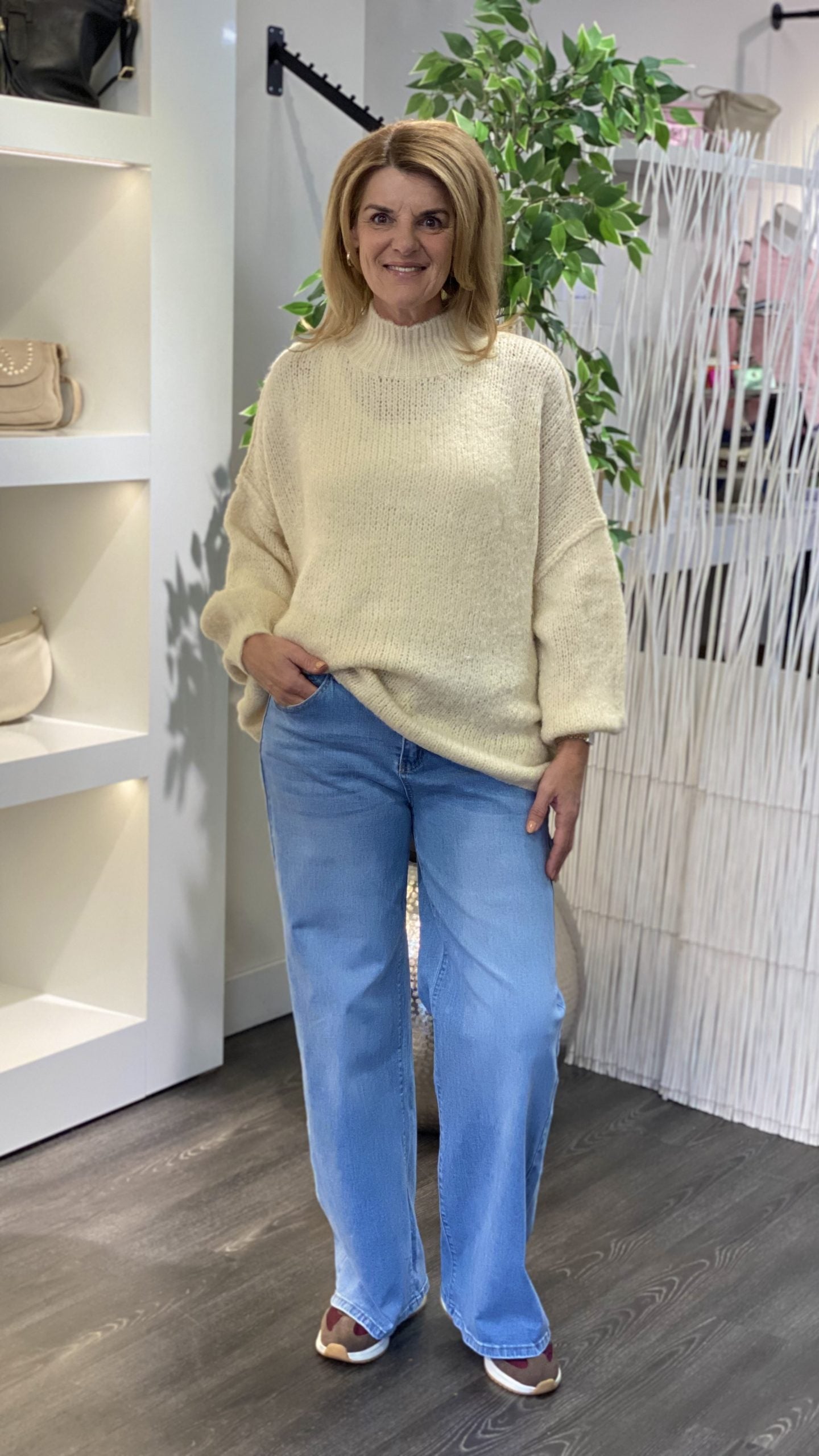 Azzurro Gebreide Trui 89396 beige