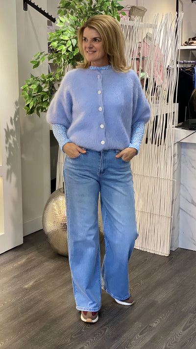 Boebou Zachtgebreid Vest S105 lichtblauw