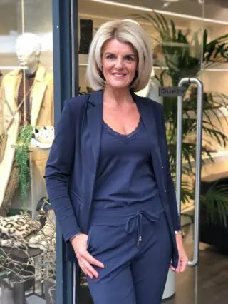 Mi Piace Travelstof Hemd 202129 donkerblauw