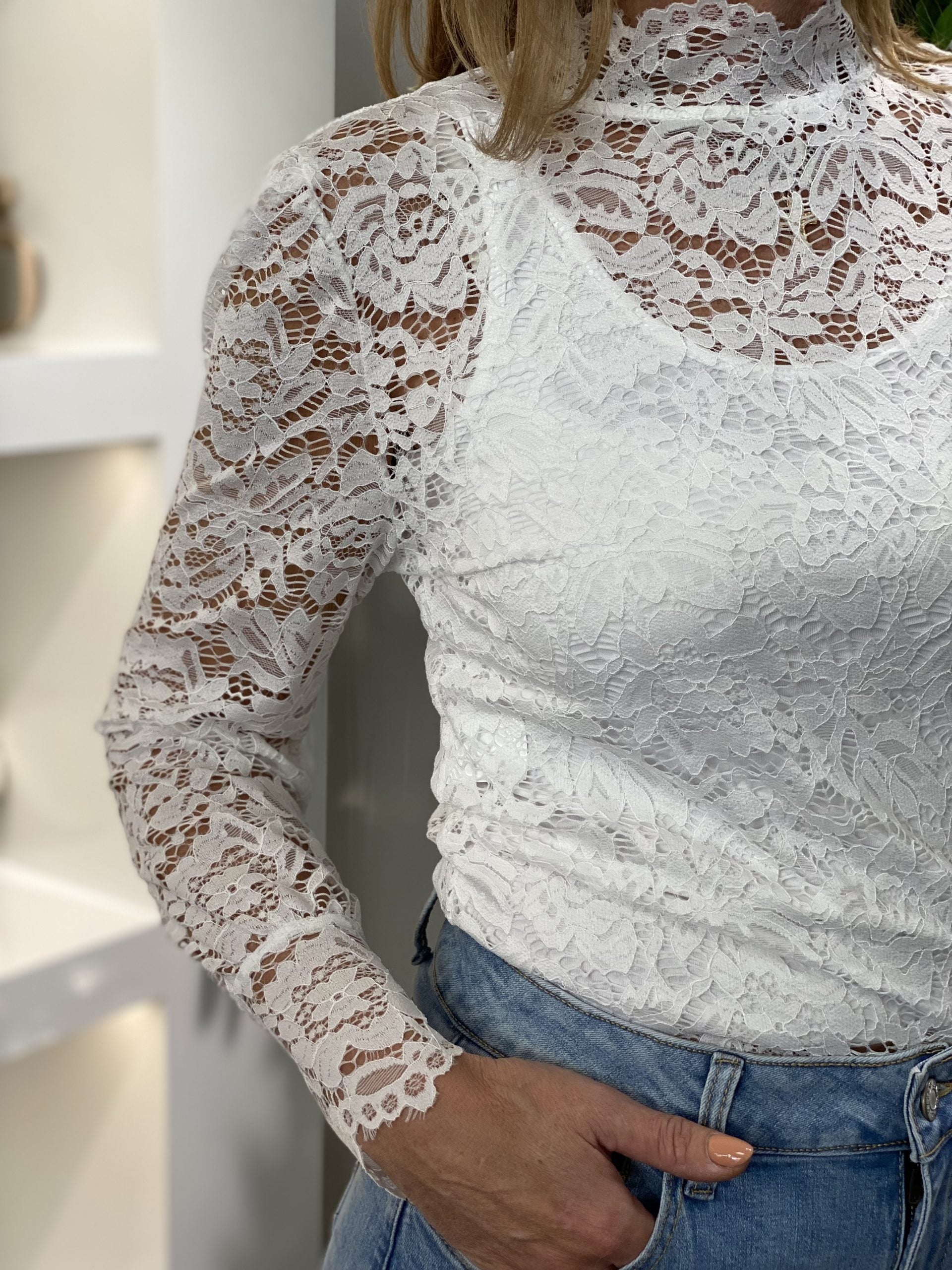 Azzurro Kanten Top 6629 offwhite