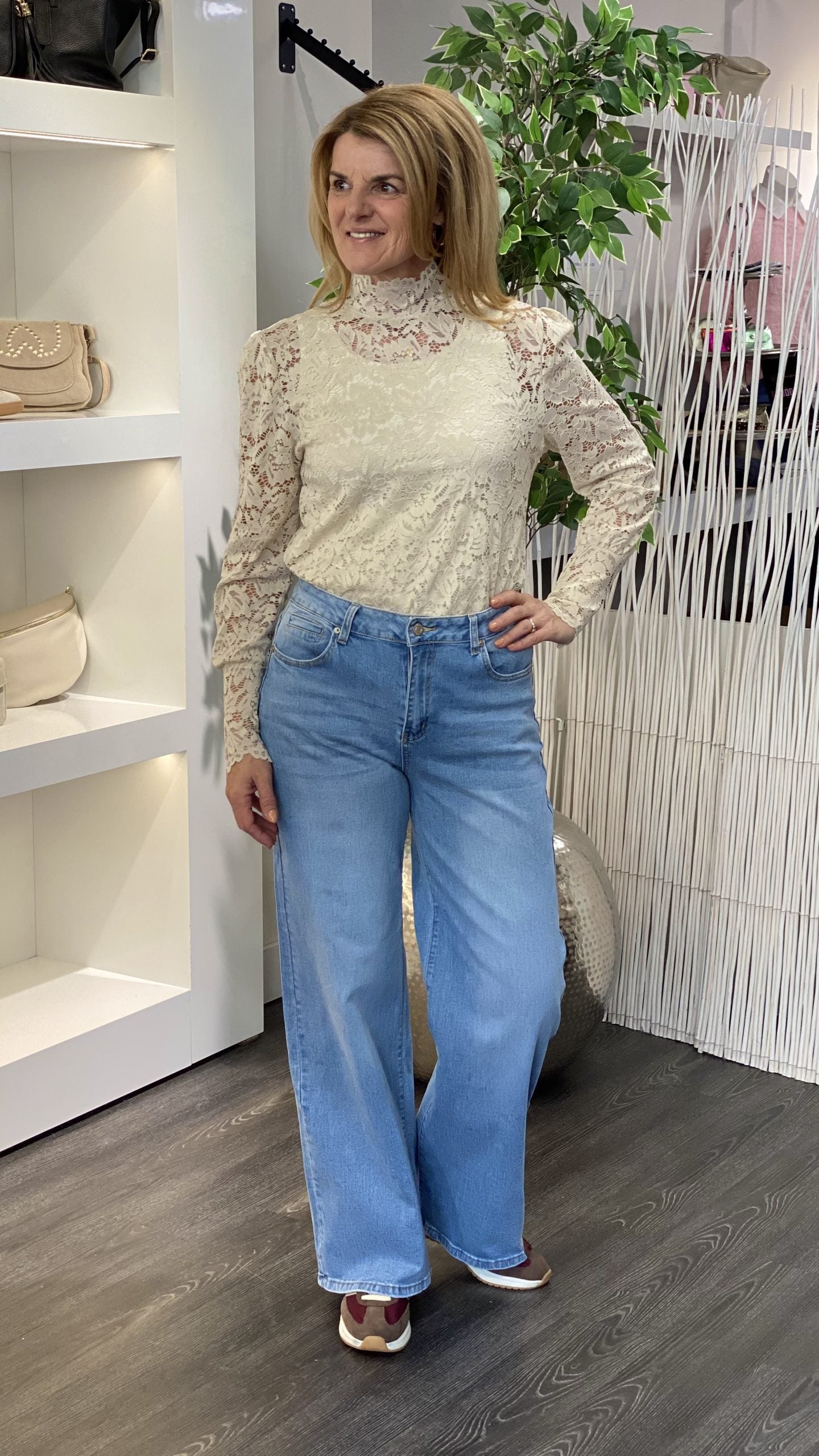 Azzurro Kanten Top 6629 beige