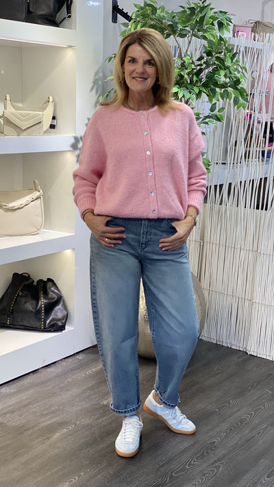 Azzurro Zachtgebreide Vest 8142 roze