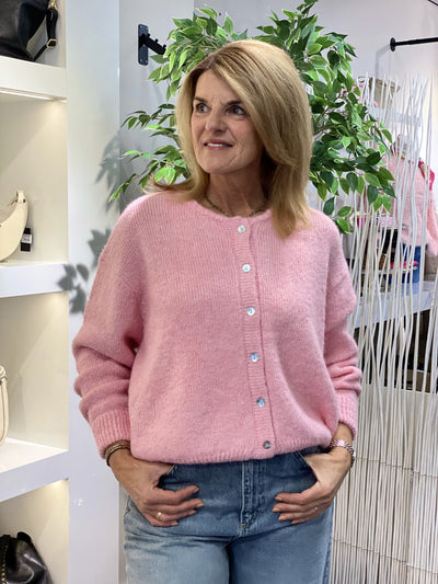 Azzurro Zachtgebreide Vest 8142 roze