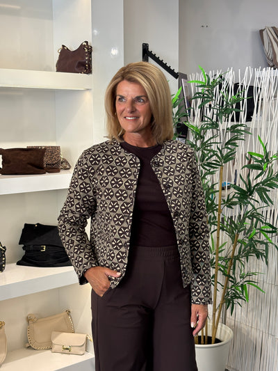 Mi Piace Travel Jacket Harvest Ikat print 202811 espresso