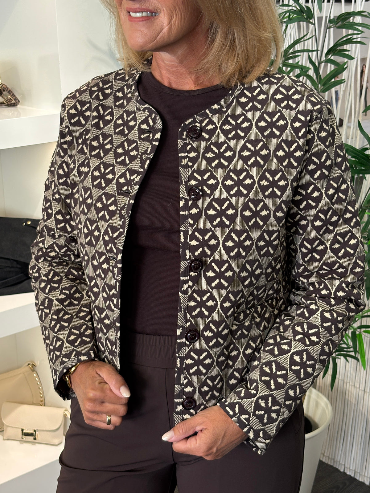 Mi Piace Travel Jacket Harvest Ikat print 202811 espresso