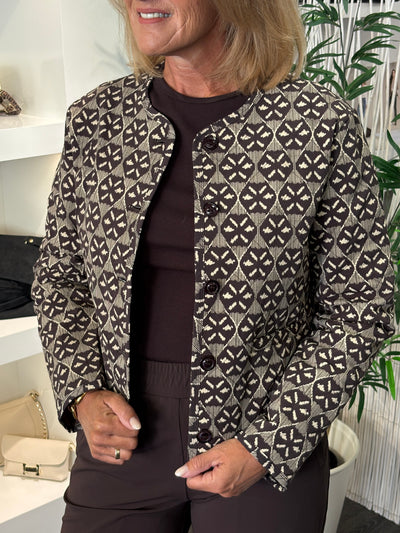 Mi Piace Travel Jacket Harvest Ikat print 202811 espresso
