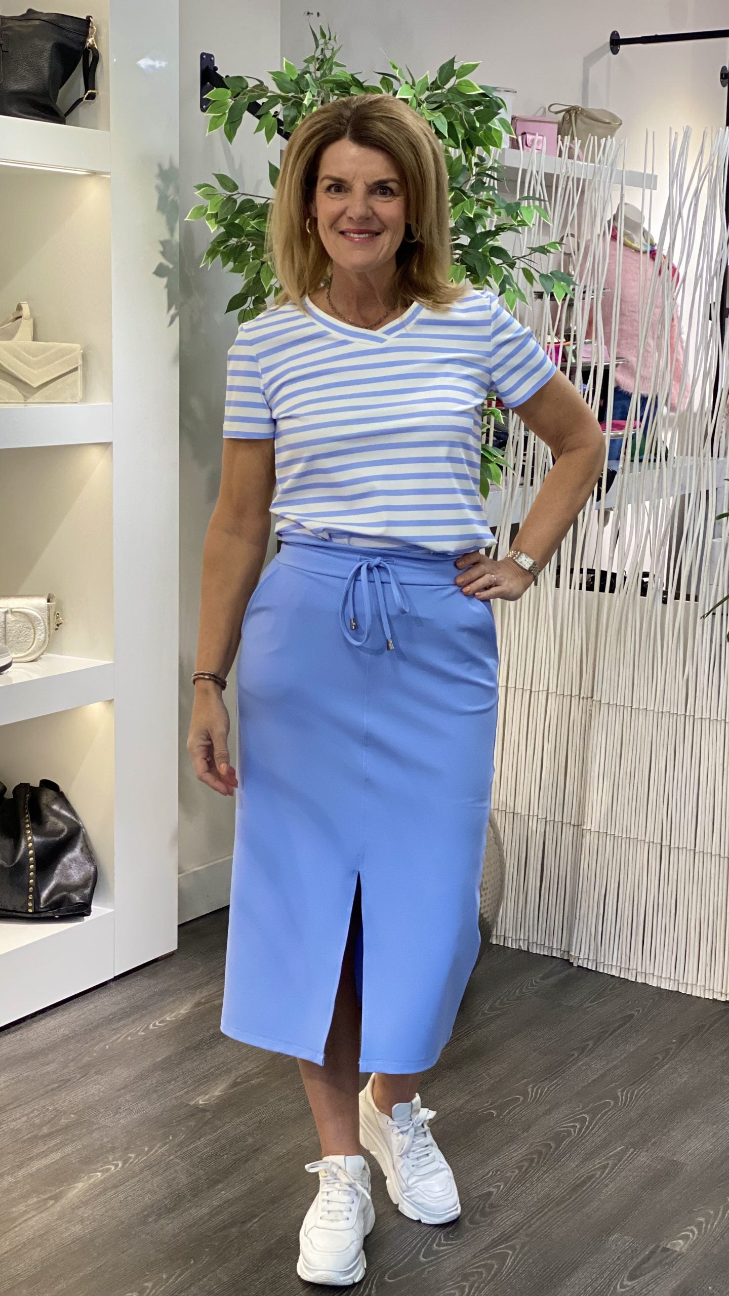 Mi Piace Travelstof Bonded Halflange Rok 202780 lavender blue