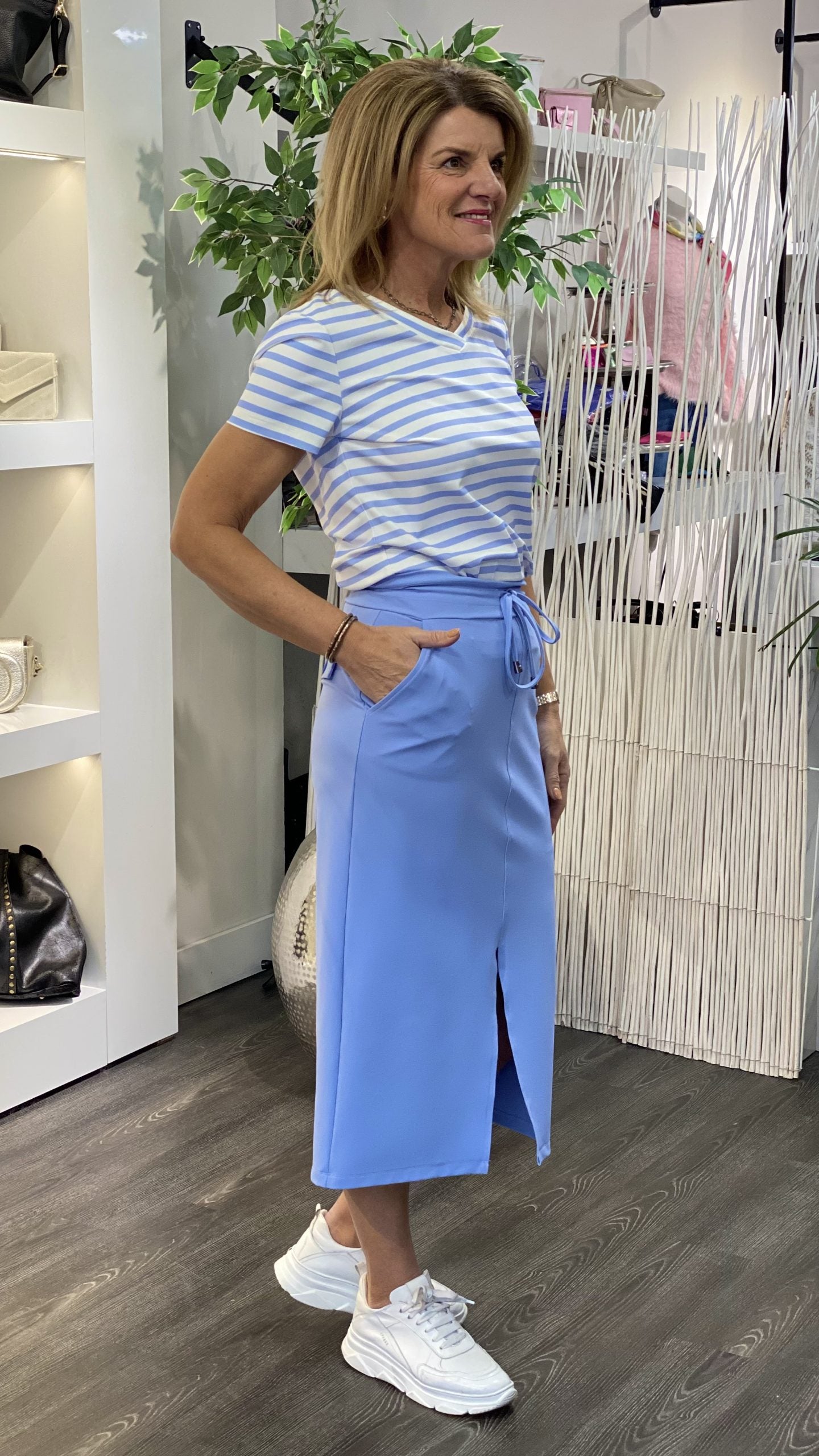 Mi Piace Travelstof Bonded Halflange Rok 202780 lavender blue