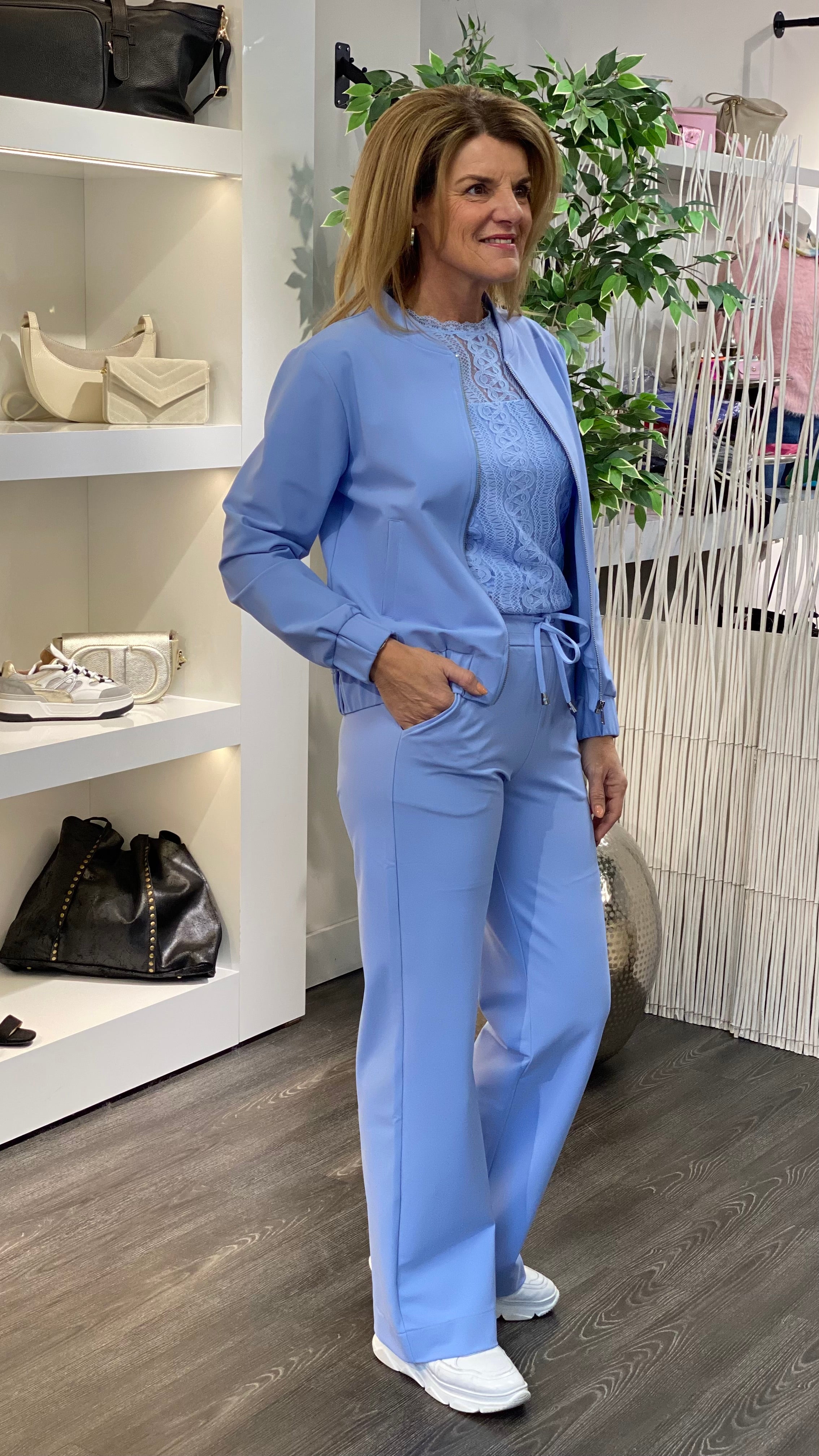 Mi Piace Bonded Travelstof Broek Premium Kwaliteit 202631 lavender blue