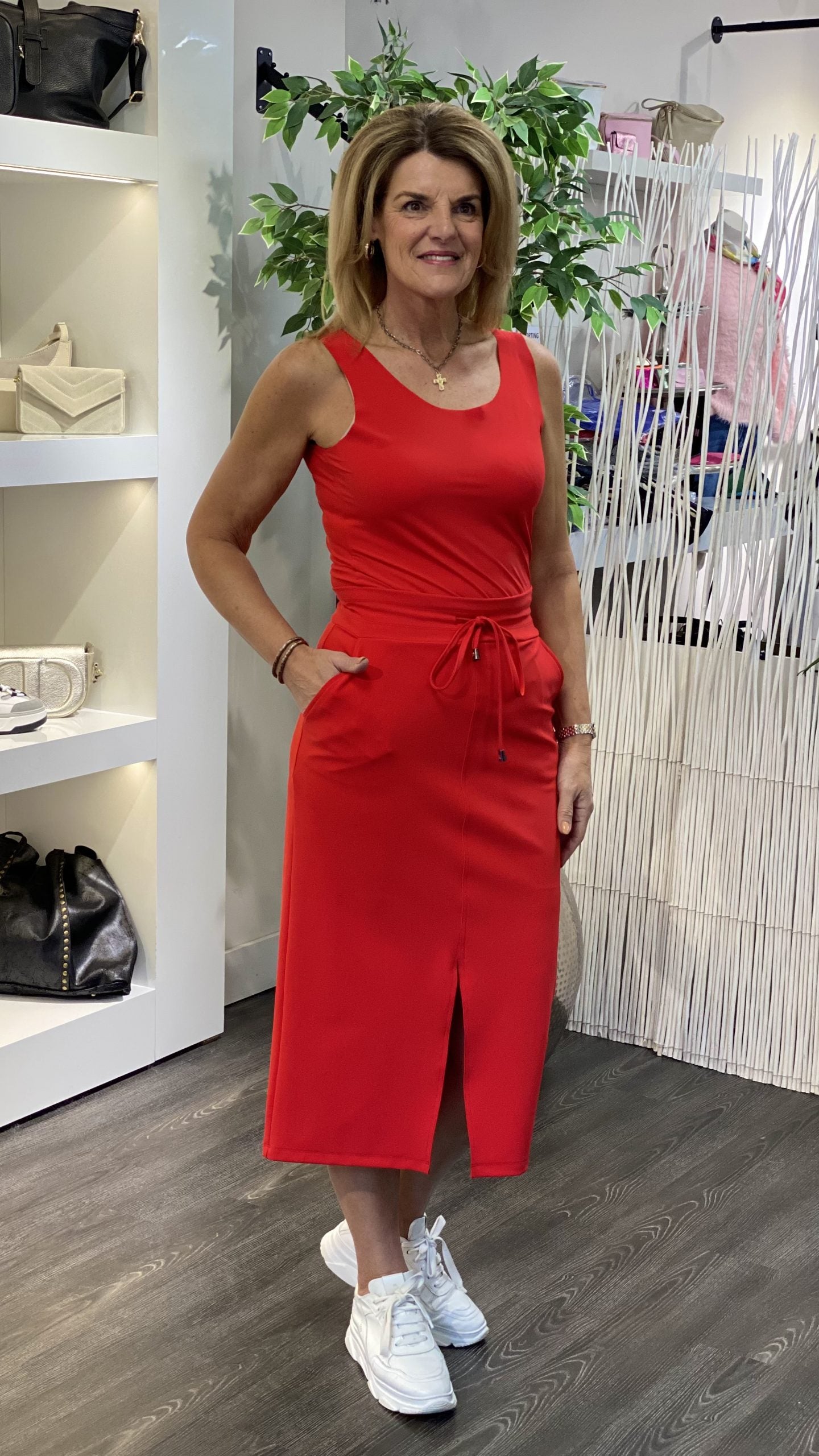 Mi Piace Travelstof Bonded Halflange Rok 202780 rood