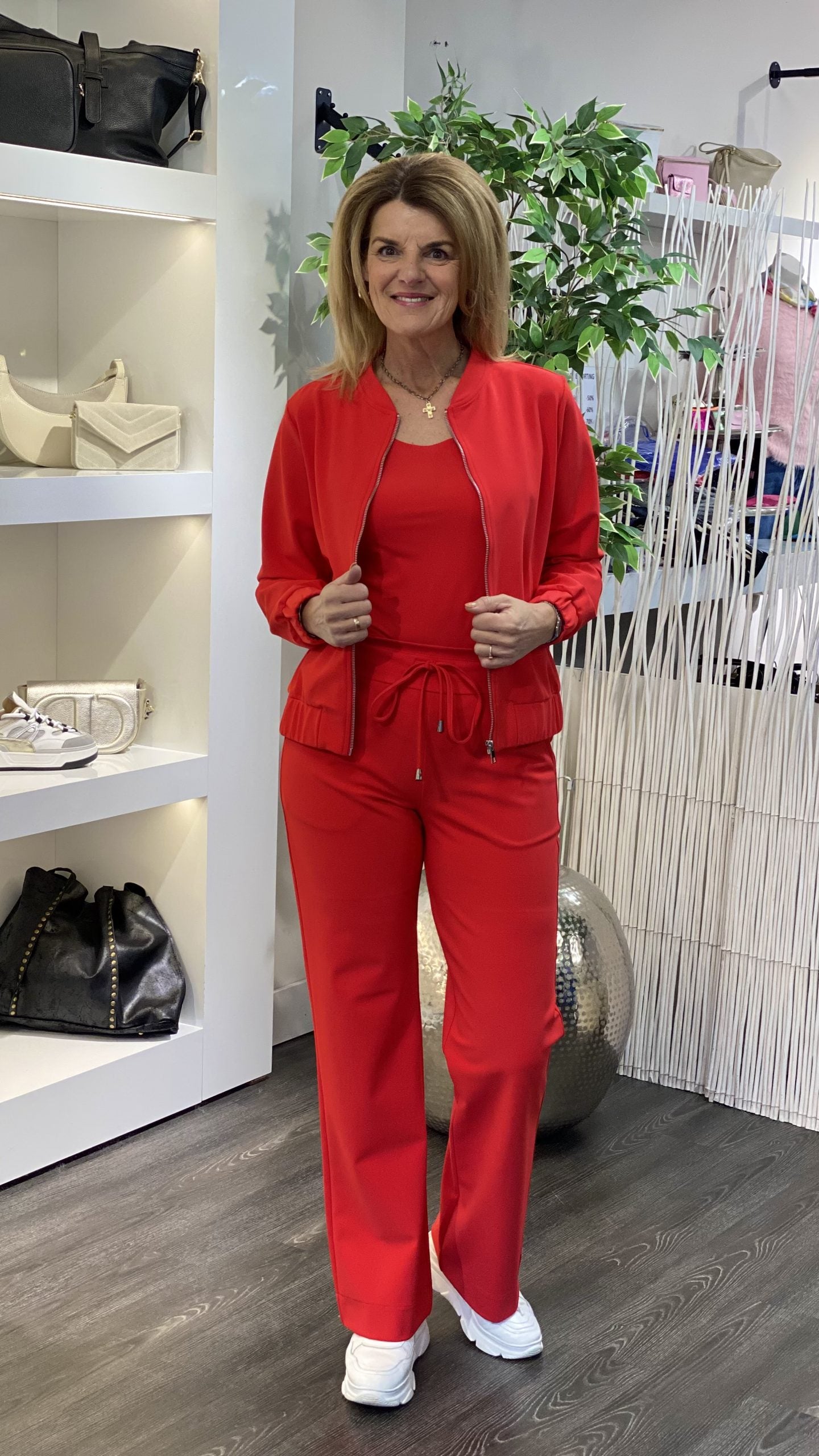 Mi Piace Bonded Travelstof Broek Premium Kwaliteit 202631 rood