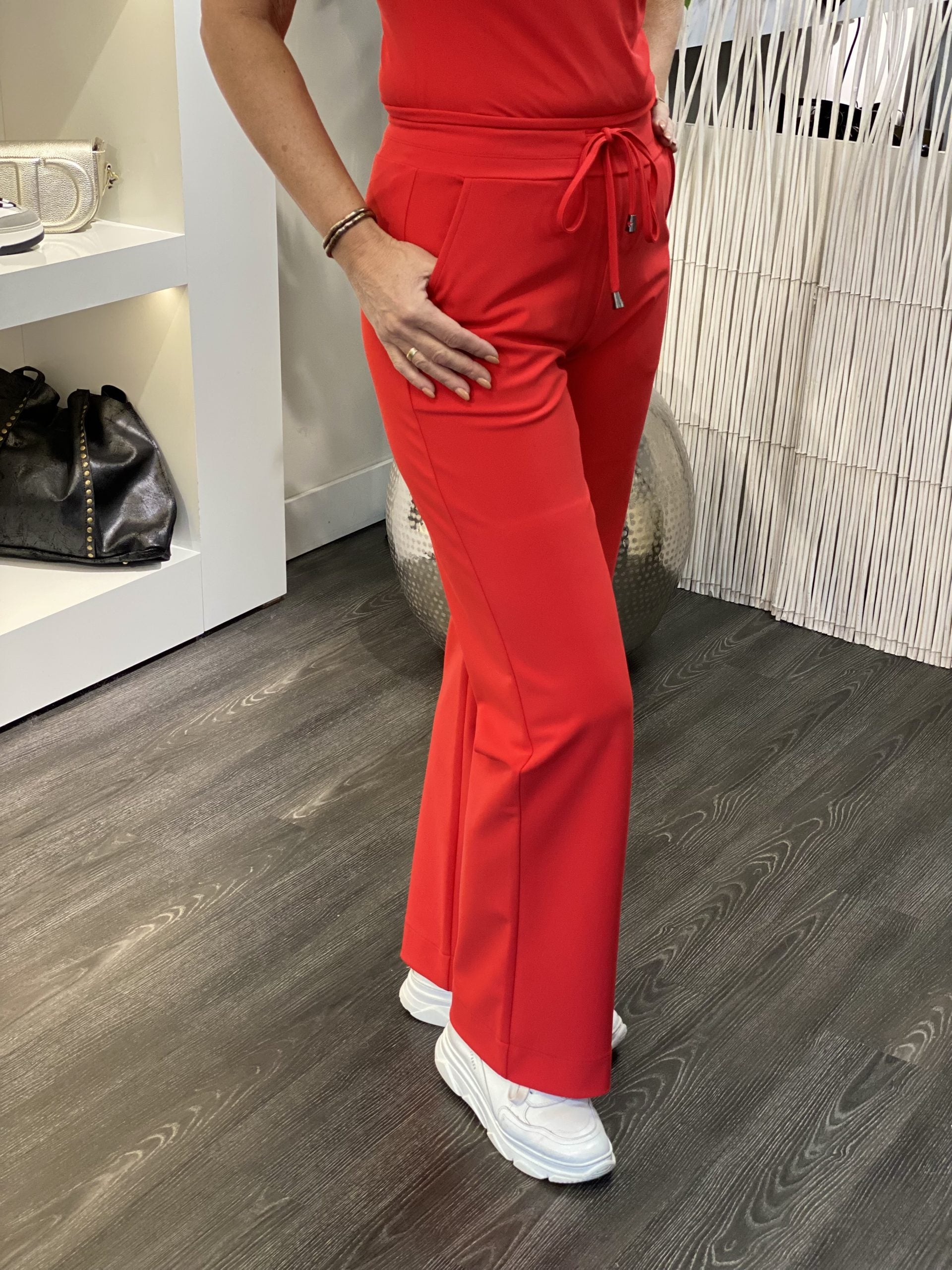 Mi Piace Bonded Travelstof Broek Premium Kwaliteit 202631 rood