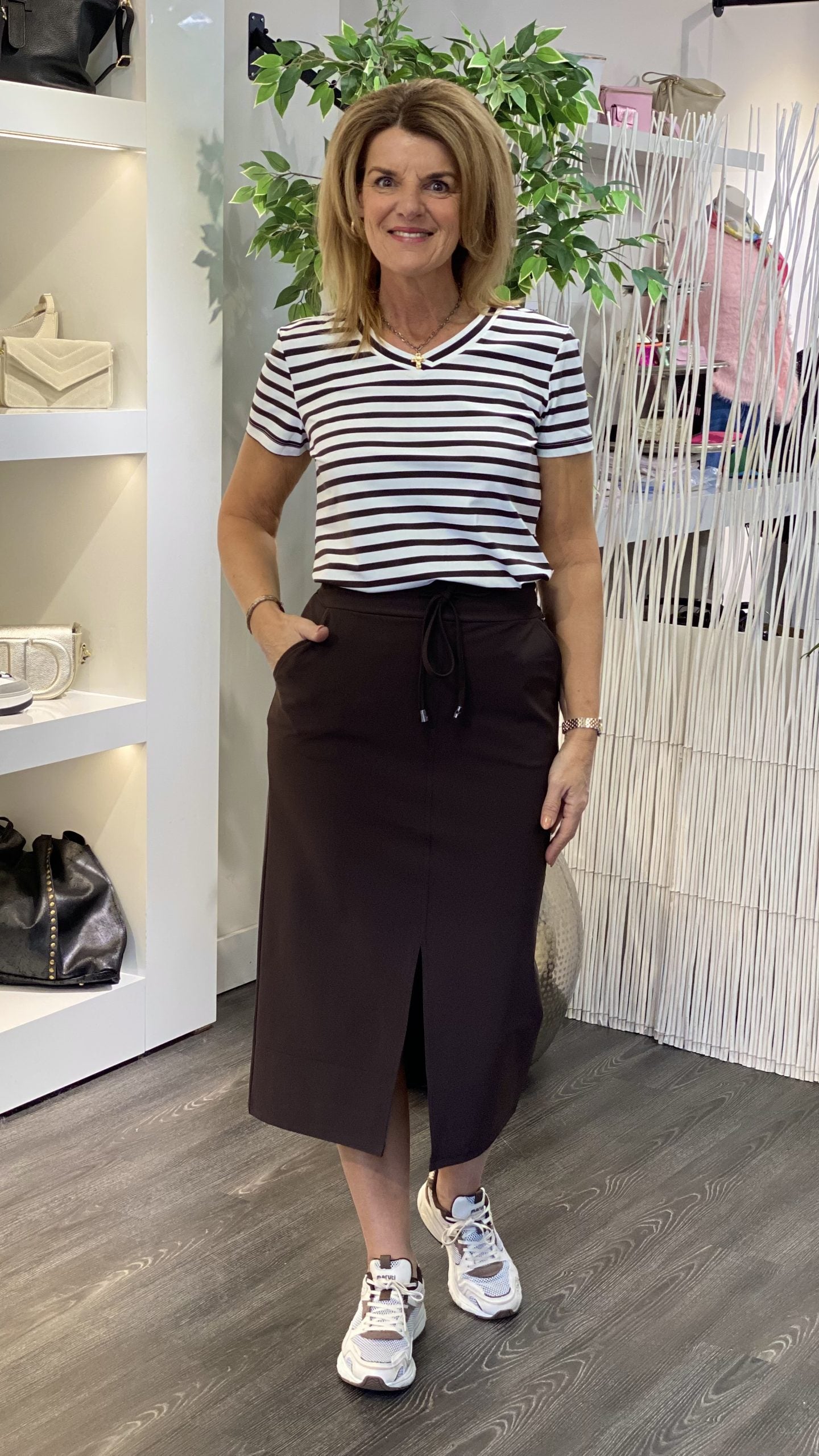 Mi piace Travelstof Top 202080 espresso off white