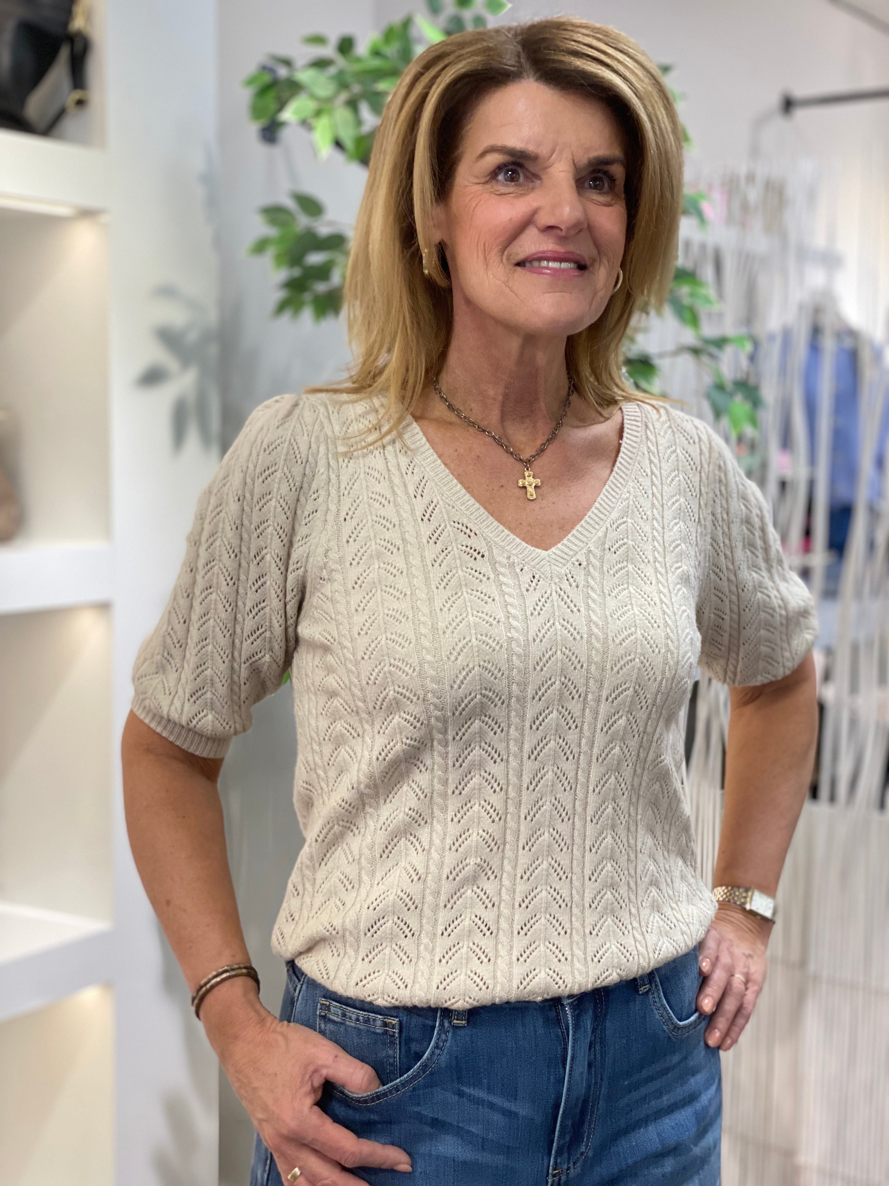 Freequent Clarry Pullover sand melange