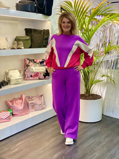 Fluresk comfy Rene Wijde Broek grape purple