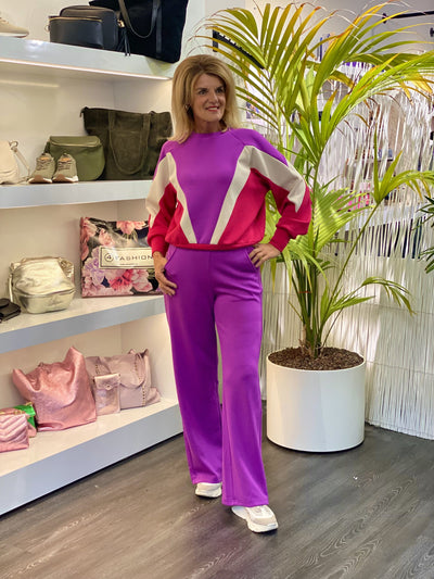 Fluresk comfy Rene Wijde Broek grape purple