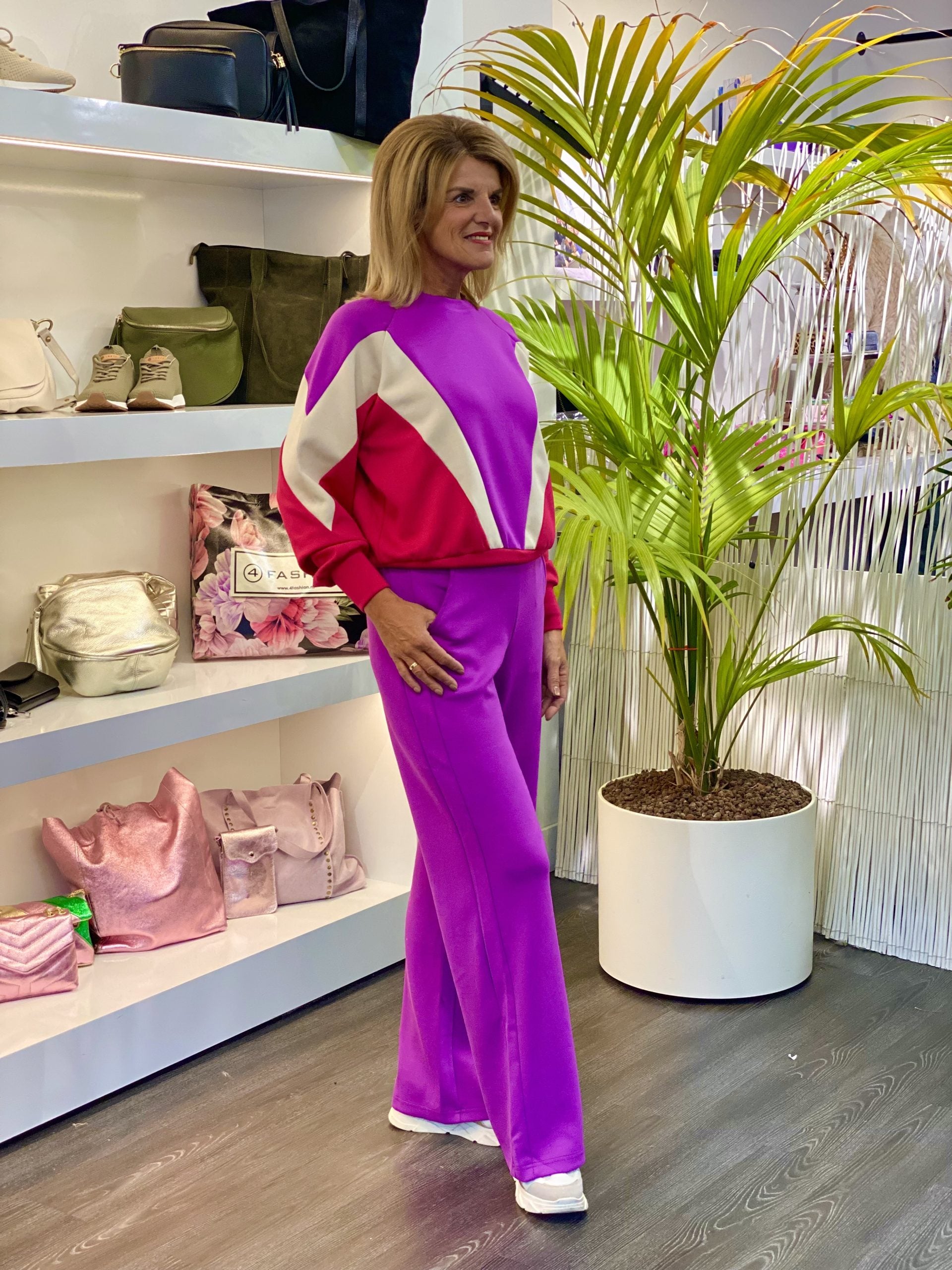 Fluresk comfy Rene Wijde Broek grape purple