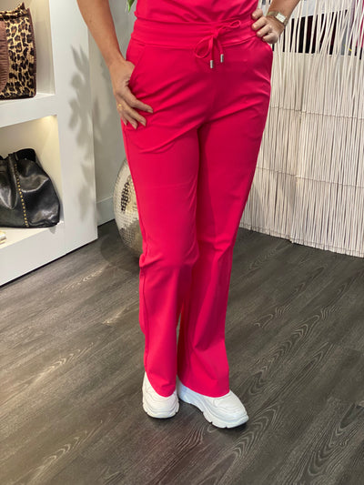 Angelle Milan Travelstof Broek 1999 fuchsia roze pink
