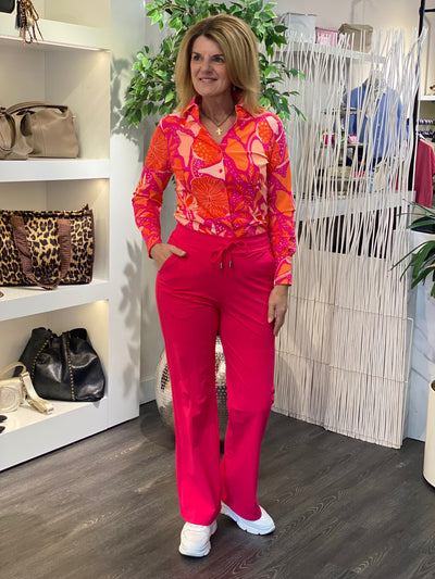 Angelle Milan Travelstof Broek 1999 fuchsia roze pink