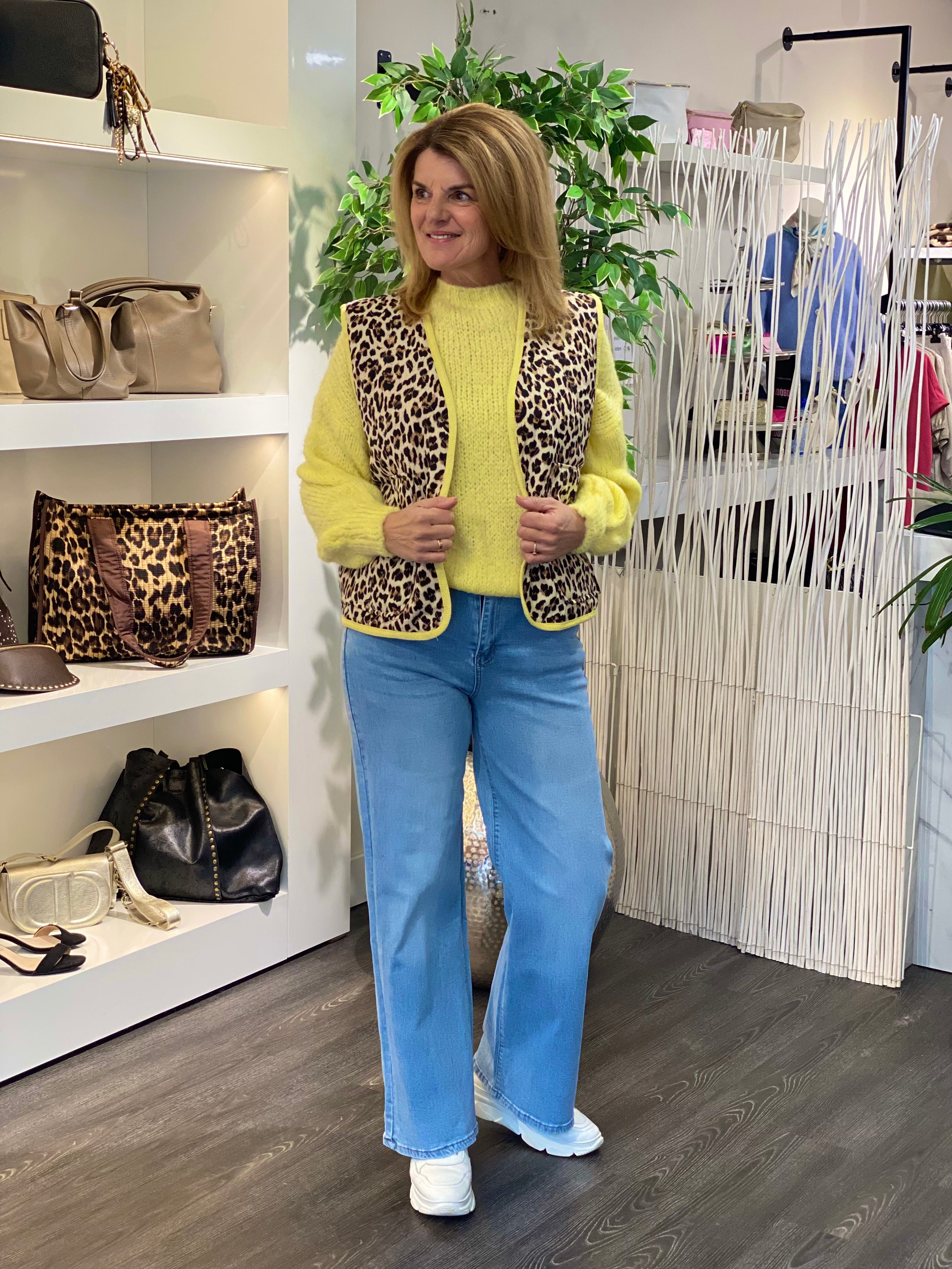 Gricceri Gilet leopard geel