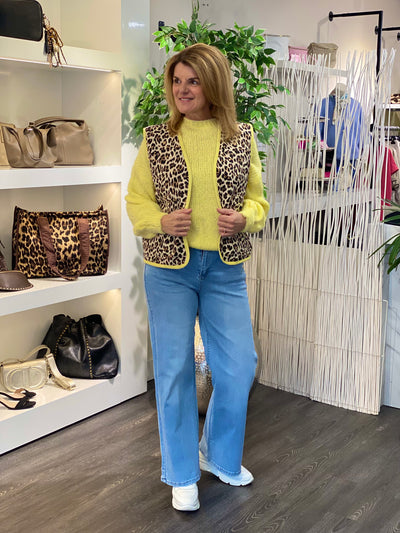 Gricceri Gilet leopard geel