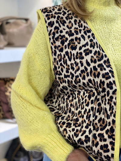Gricceri Gilet leopard geel