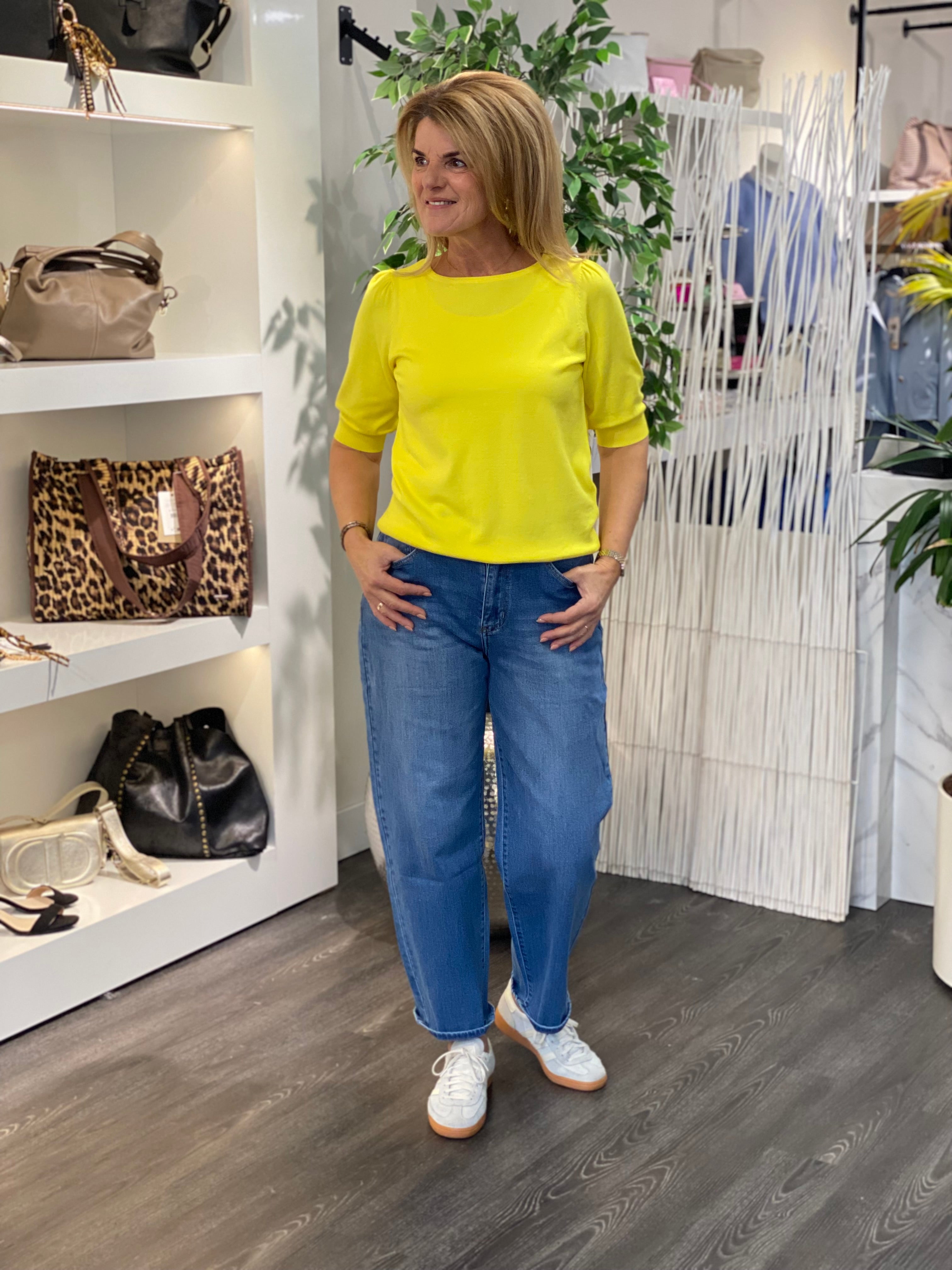 NED Dhalia 1/2 SS Top vibrant yellow