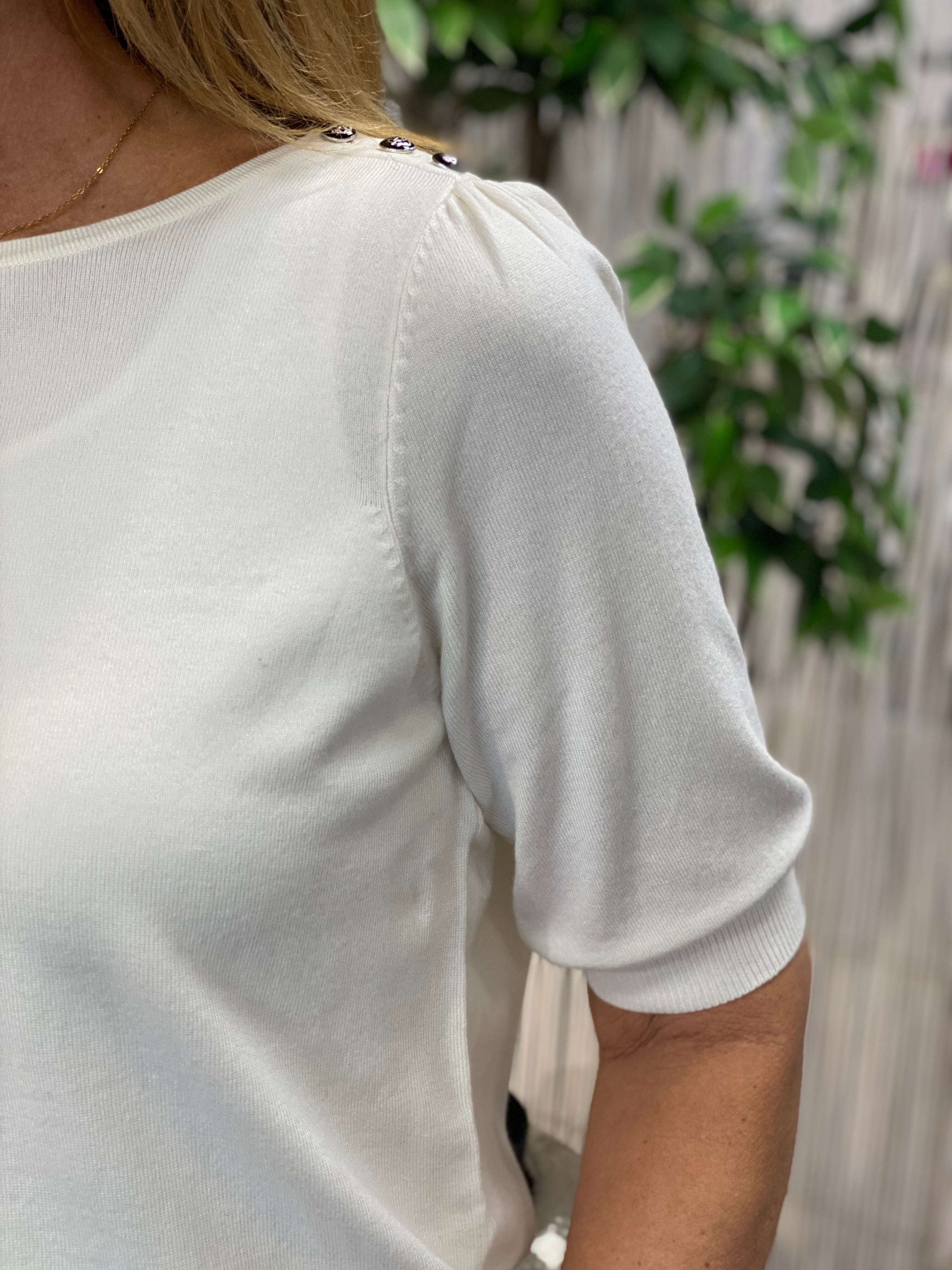 NED Dhalia 1/2 SS Top ecru