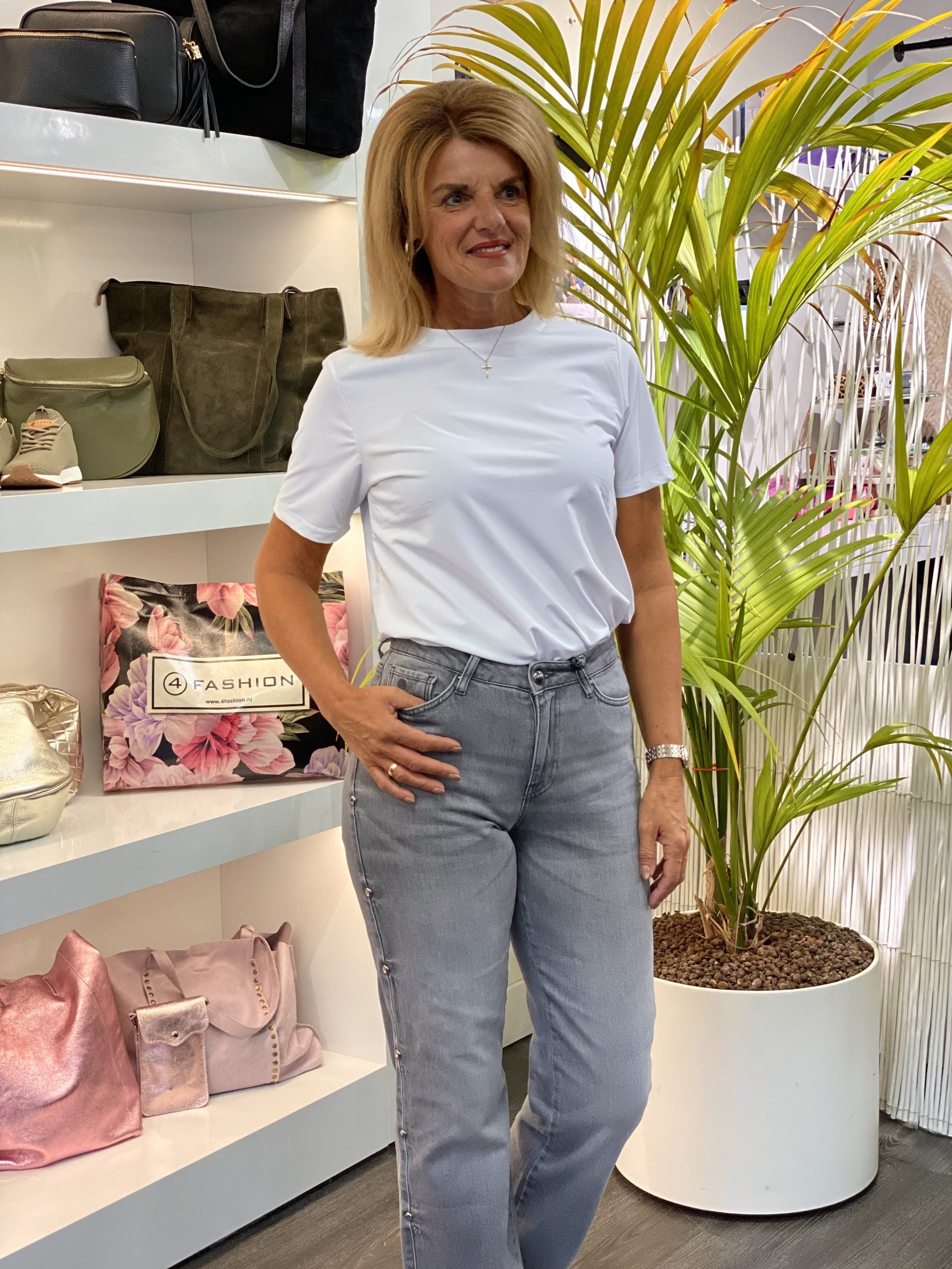 Azzurro Travelstof Top Jada 9214 wit