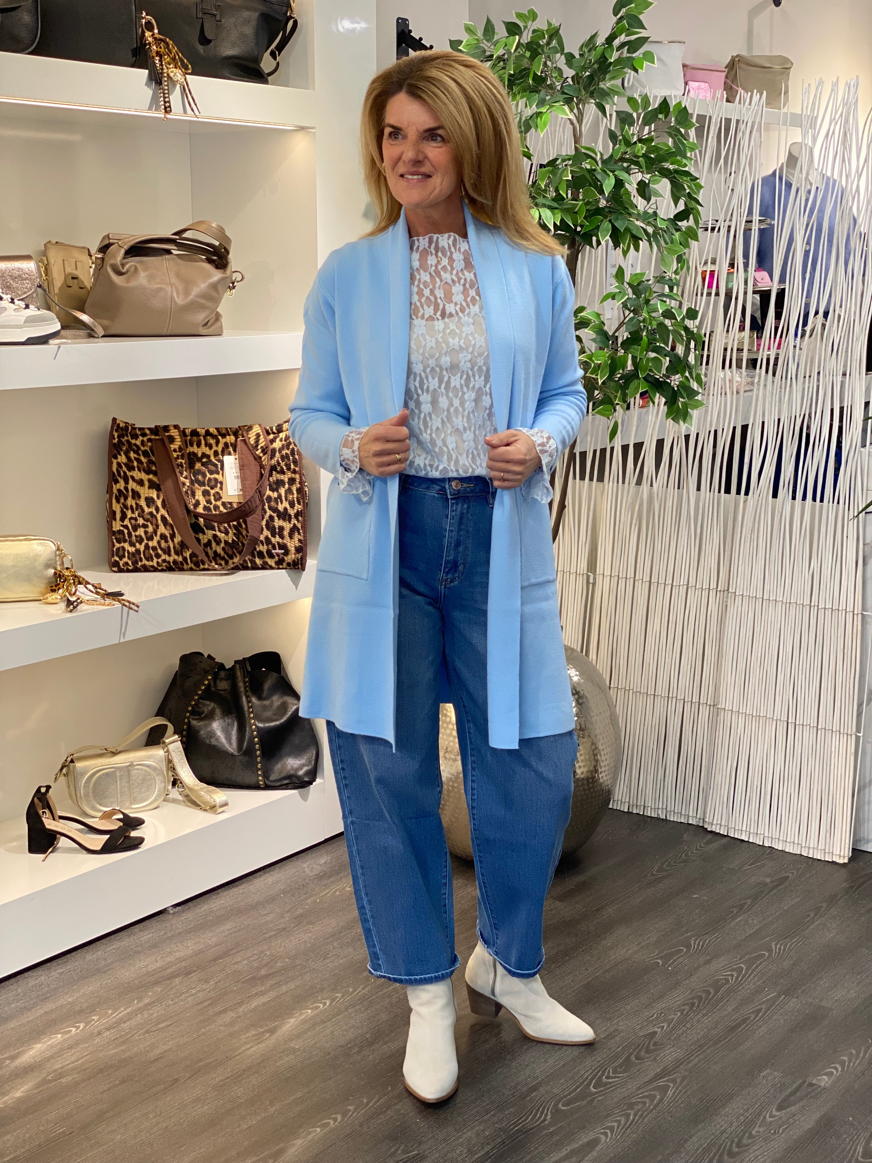 Vici Lange Vest lichtblauw