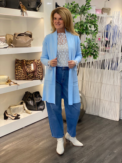 Vici Lange Vest lichtblauw