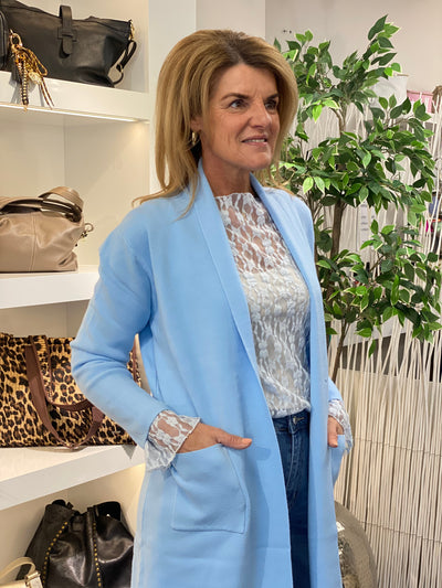 Vici Lange Vest lichtblauw