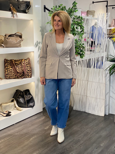 Fashion Halflange Blazer 0432 taupe