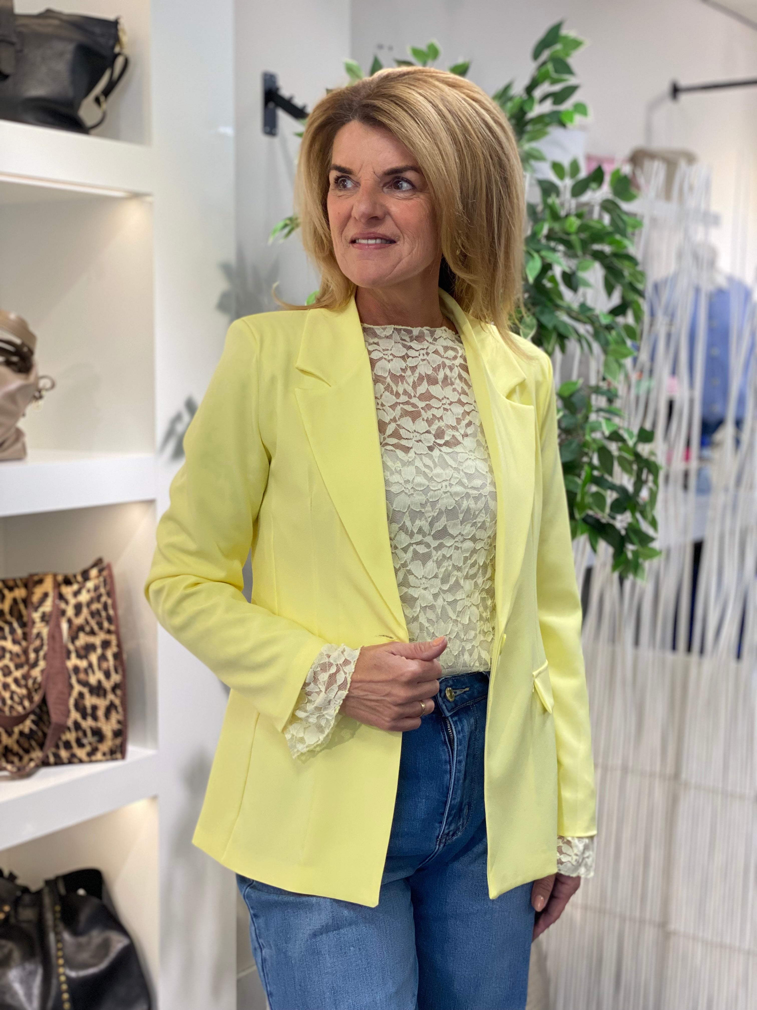 Fashion Halflange Blazer 0431 geel