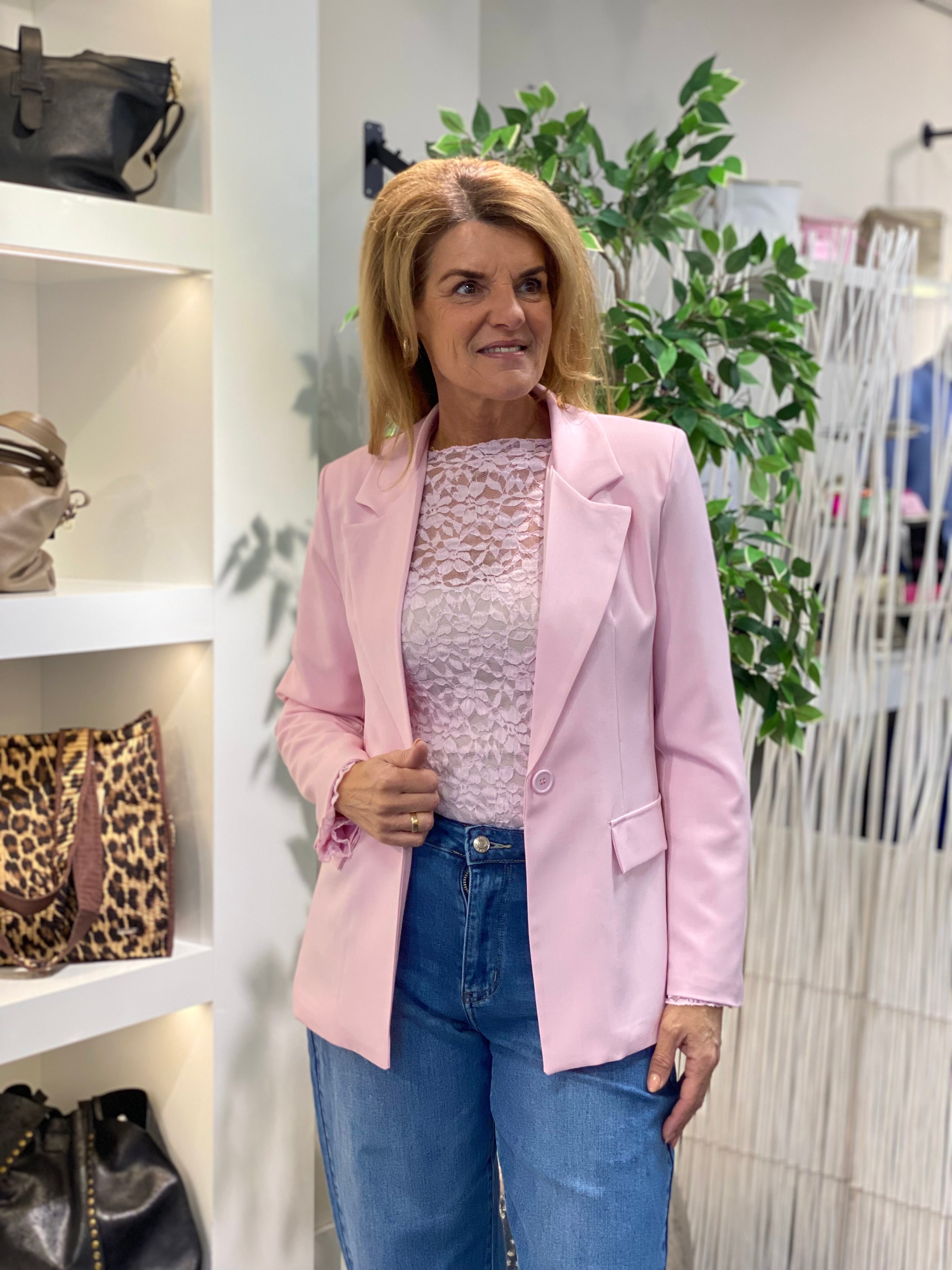 Fashion Halflange Blazer 0430 roze