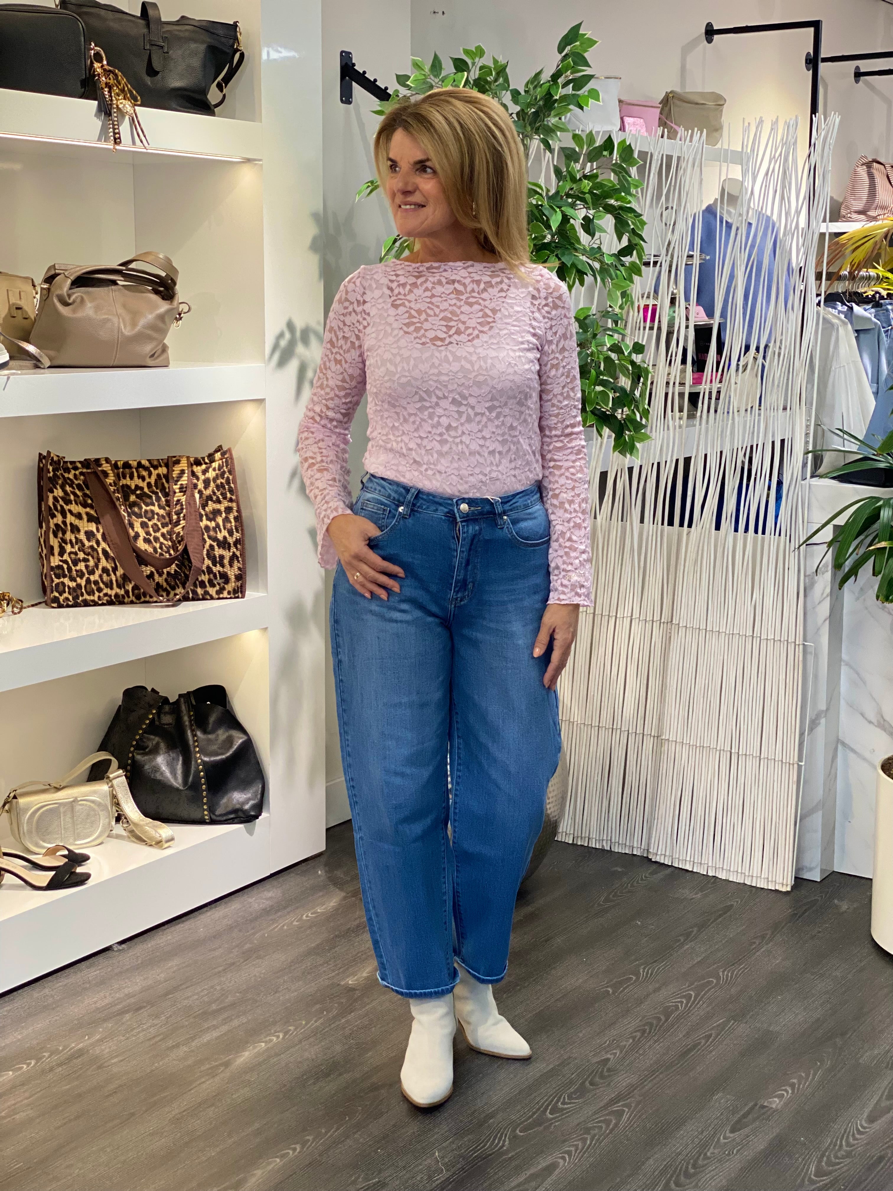 Vera Jo Kanten Top roze