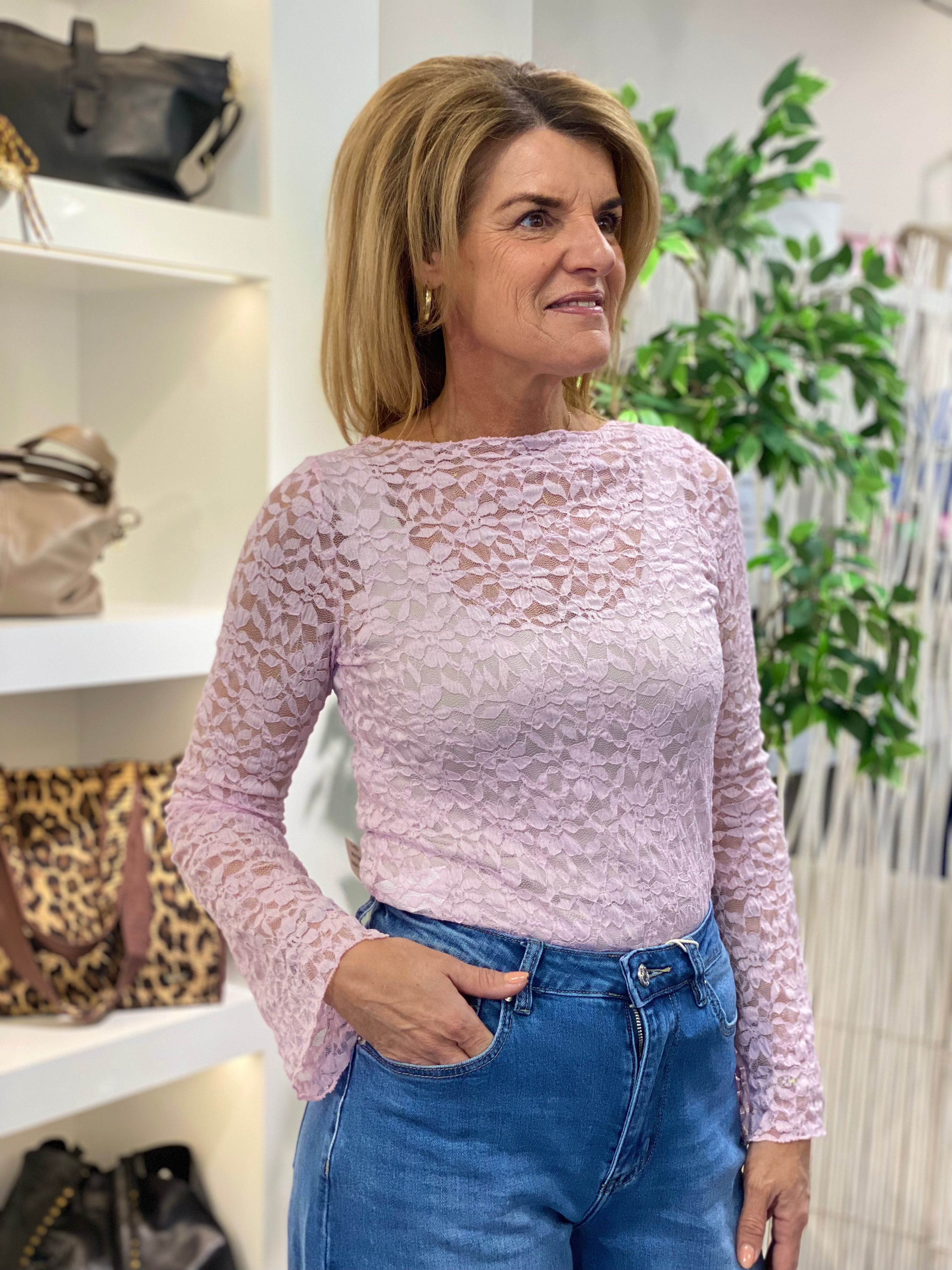 Vera Jo Kanten Top roze