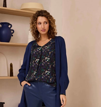 C&s rive top blouse zwart paars