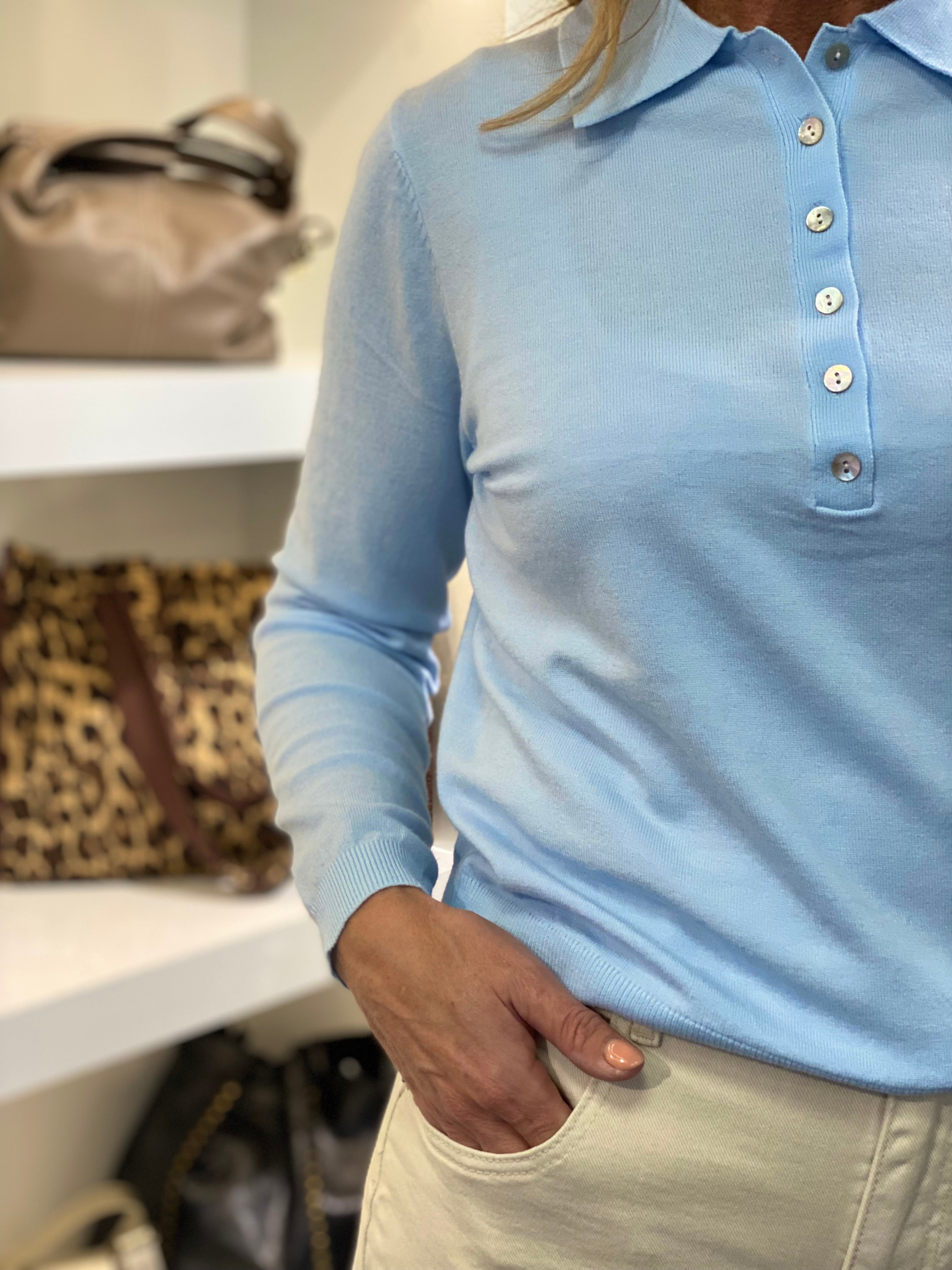 By Clara Polo Trui P106 lichtblauw