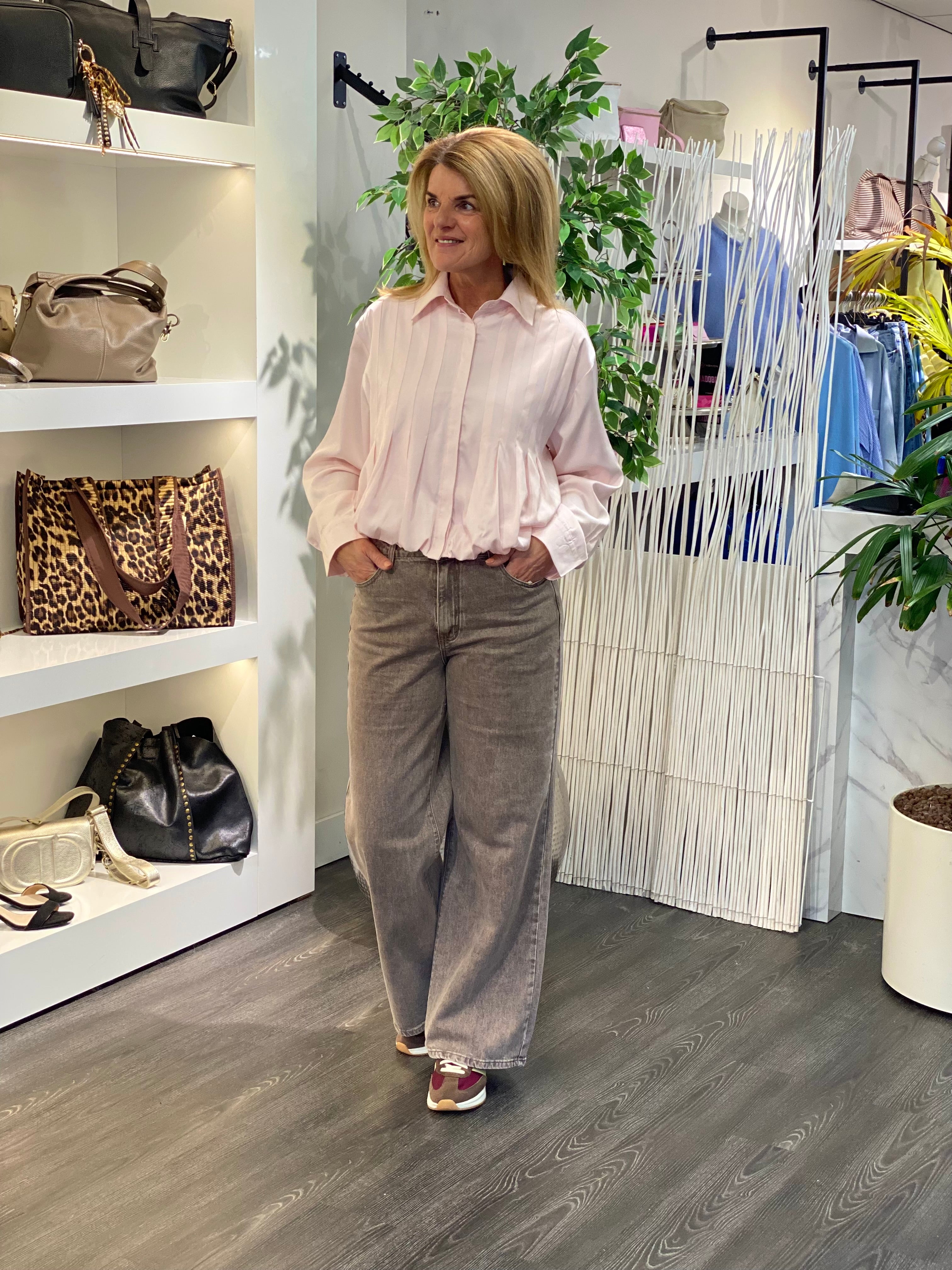 Redial Wide Leg Spijkerbroek RD9135-13 warm taupe