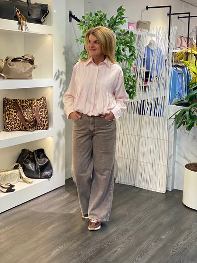 Redial Wide Leg Spijkerbroek RD9135-13 warm taupe