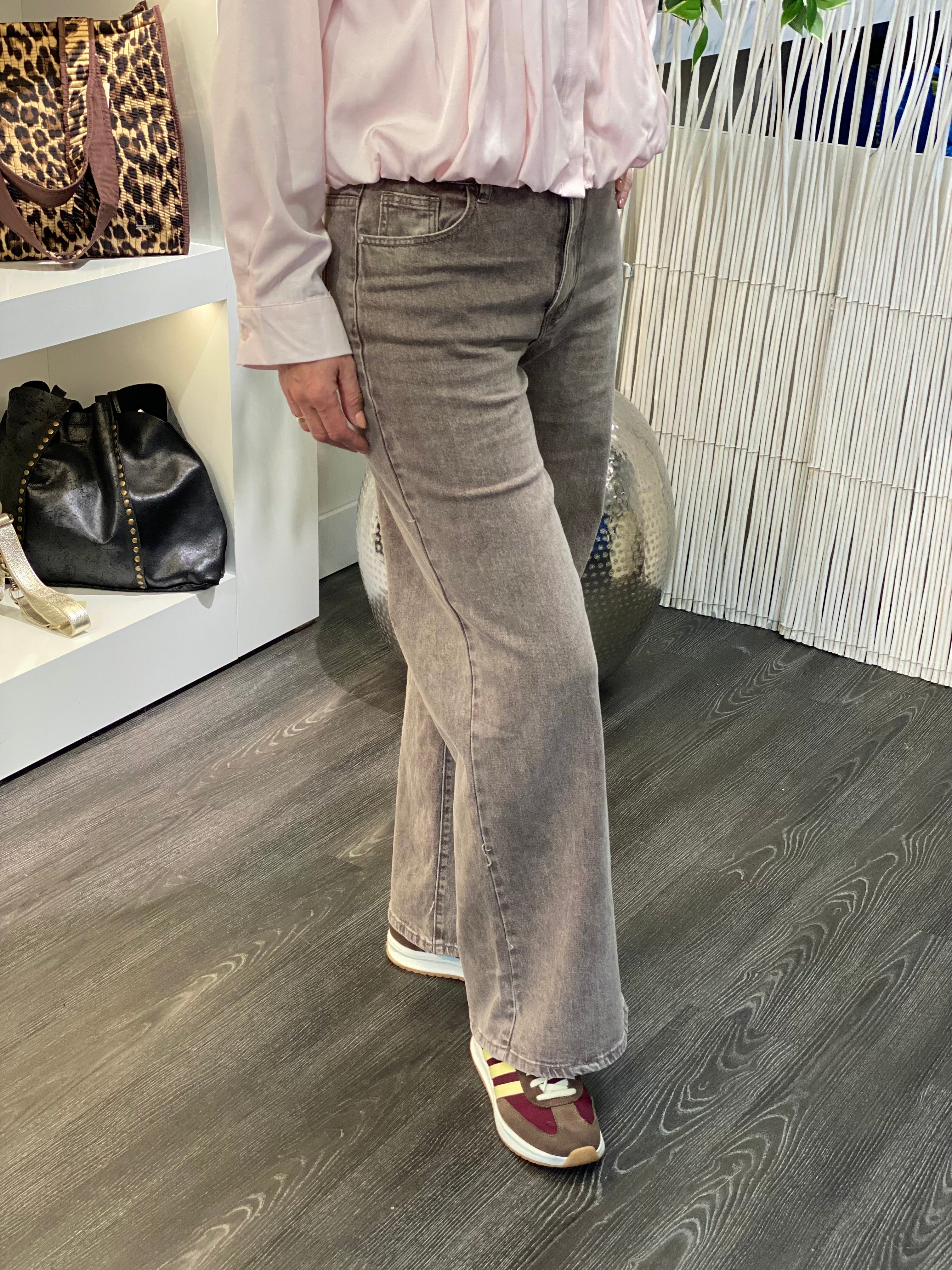 Redial Wide Leg Spijkerbroek RD9135-13 warm taupe