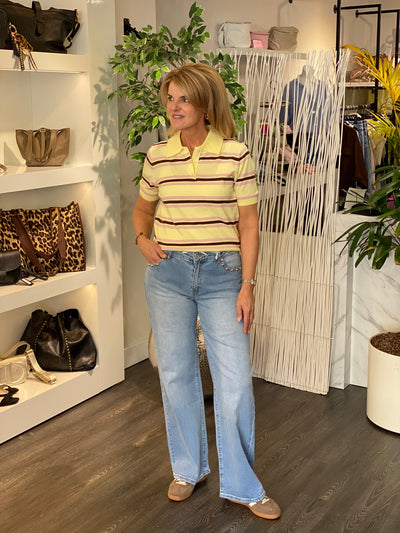 Polo Shirt 26SPL025 geel stripe